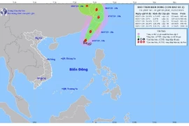 Vị trí và hướng đi của cơn bão. (Nguồn: Trung tâm Dự báo Khí tượng Thủy văn Quốc gia)