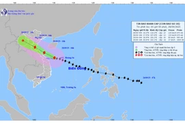 Vị trí và hướng đi của bão số 10. (Nguồn: Trung tâm Dự báo Khí tượng Thủy văn Quốc gia)