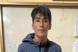 Đối tượng Dương Chí Tình nghi can giết người ở Tuy Phước Tây đã bị bắt. (Ảnh: TTXVN phát)