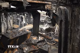 Cảnh đổ nát sau vụ tấn công vào trung tâm cai nghiện ở Kabul, Afghanistan, ngày 17/3/2026. (Nguồn: THX/TTXVN)