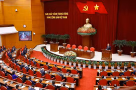 Quang cảnh phiên bế mạc Hội nghị Ban Chấp hành Trung ương Đảng khóa XIII. (Ảnh: Doãn Tấn/TTXVN)