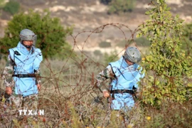 Lực lượng gìn giữ hòa bình Liên hợp quốc làm nhiệm vụ tại miền nam Liban. (Nguồn: THX/TTXVN)