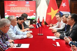 Quang cảnh buổi làm việc. (Ảnh: Việt Hùng/TTXVN)