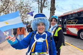 Cổ động viên Argentina. (Ảnh: Diệu Hương/TTXVN)