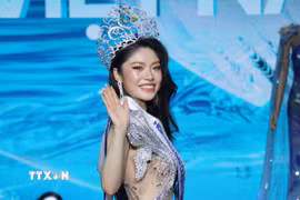 Nguyễn Thanh Thảo (sinh năm 2002) đến từ Thành phố Hồ Chí Minh đăng quang Hoa hậu Đại dương Việt Nam 2025. (Ảnh: Nguyễn Thành/TTXVN)
