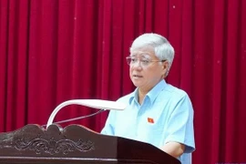 Ông Đỗ Văn Chiến phát biểu tại cuộc tiếp xúc cử tri. (Nguồn: Mặt trận Tổ quốc Việt Nam)