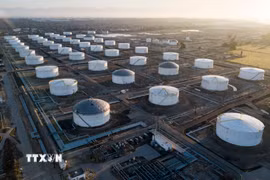 Cơ sở dự trữ dầu thô ở California, Mỹ. (Nguồn: AFP/TTXVN)