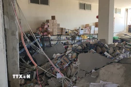 Cảnh đổ nát sau cuộc không kích của Israel tại Dibbine, Liban, ngày 3/3/2026. (Nguồn: THX/TTXVN)