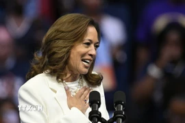 Bà Kamala Harris phát biểu trong cuộc vận động tranh cử Tổng thống Mỹ ở Savannah GA, ngày 29/8/2024. (Nguồn: AA/TTXVN)