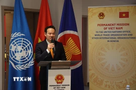 Đại sứ Mai Phan Dũng phát biểu tại buổi tọa đàm. (Ảnh: Anh Hiển/TTXVN)