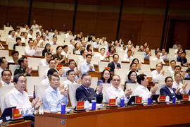 Tổng Bí thư, Chủ tịch nước Tô Lâm và đại biểu dự hội nghị tại điểm cầu trung tâm - Hội trường Diên Hồng, Nhà Quốc hội (Hà Nội). (Ảnh: Thống Nhất/TTXVN)