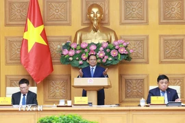 Thủ tướng Phạm Minh Chính kết luận buổi tọa đàm với các doanh nghiệp Nhật Bản đang đầu tư tại Việt Nam. (Ảnh: Dương Giang/TTXVN)
