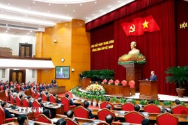 Tổng Bí thư Tô Lâm phát biểu bế mạc Hội nghị lần thứ 14 Ban Chấp hành Trung ương Đảng khóa XIII. (Ảnh: Thống Nhất/TTXVN)