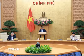 Thủ tướng Phạm Minh Chính chủ trì Phiên họp Chính phủ thường kỳ tháng 10/2025. (Ảnh: Dương Giang/TTXVN)