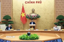 Thủ tướng Phạm Minh Chính chủ trì Phiên họp Chính phủ thường kỳ tháng 10/2025. (Ảnh: Dương Giang/TTXVN)