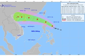 Vị trí và hướng đi của bão. (Nguồn: Trung tâm Dự báo Khí tượng Thủy văn Quốc gia)