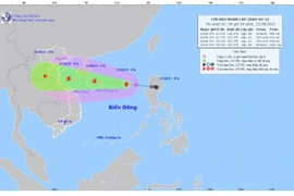 Vị trí và hướng đi của bão số 5. (Nguồn: Trung tâm Dự báo Khí tượng Thủy văn Quốc gia)