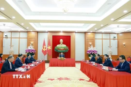 Tổng Bí thư Tô Lâm tại cuộc điện đàm với Tổng thống Liên bang Nga Vladimir Putin. (Ảnh: Thống Nhất/TTXVN)