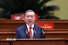 Tổng Bí thư Tô Lâm phát biểu bế mạc Đại hội XIV của Đảng. (Nguồn: TTXVN)