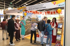 Gian hàng của Việt Nam tại hội chợ. (Ảnh: Xuân Vịnh/TTXVN)