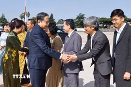 Lễ tiễn Chủ tịch Quốc hội Trần Thanh Mẫn và Phu nhân tại sân bay Ciampino, thủ đô Rome, Cộng hòa Italy. (Ảnh: Doãn Tấn/TTXVN)