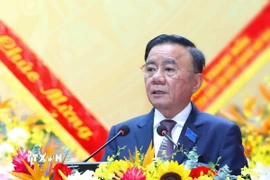 Ông Trần Cẩm Tú, Ủy viên Bộ Chính trị, Thường trực Ban Bí thư phát biểu chỉ đạo Đại hội. (Ảnh: Phương Hoa/TTXVN)