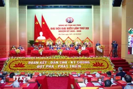 Đại hội đại biểu Đảng bộ tỉnh Hà Tĩnh lần thứ 20, nhiệm kỳ 2025-2030. (Ảnh: Phương Hoa/TTXVN)