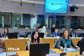 Thứ trưởng Bộ Ngoại giao Lê Thị Thu Hằng tại Diễn đàn IPMF-4. (Ảnh : TTXVN phát)