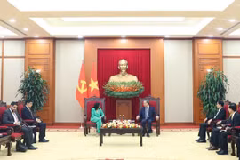 Chiều 29/10/2024, tại Trụ sở Trung ương Đảng, Tổng Bí thư Tô Lâm tiếp bà Delcy Rodríguez Gómez, Ủy viên Bộ Chính trị Đảng Xã hội chủ nghĩa Thống nhất (PSUV), Phó Tổng thống Thường trực Venezuela. (Ảnh: Thống Nhất/TTXVN)