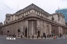Tòa nhà Ngân hàng Trung ương Anh ở London. (Nguồn: THX/TTXVN)