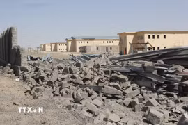 Đống đổ nát do giao tranh tại Kandahar, Afghanistan ngày 28/2/2026. (Nguồn: THX/TTXVN)