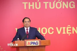 Thủ tướng Phạm Minh Chính phát biểu chỉ đạo. (Ảnh: Văn Điệp/TTXVN)