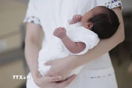 Trẻ sơ sinh tại bệnh viện tỉnh Aichi, Nhật Bản tháng 2/2025. (Nguồn: Kyodo/TTXVN)