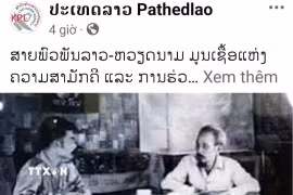 Bài đăng trên trang Facebook chính thức của tờ Pathetlao. (Ảnh: TTXVN phát)