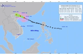 Vị trí và hướng đi của bão số 11. (Nguồn: Trung tâm Dự báo Khí tượng Thủy văn Quốc gia)