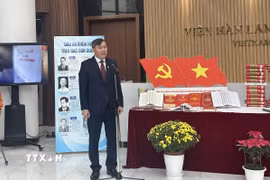 Giáo sư, Tiến sỹ Lê Văn Lợi, Chủ tịch Viện Hàn lâm Khoa học xã hội Việt Nam, phát biểu tại buổi lễ. (Ảnh: Diệu Thúy/TTXVN)