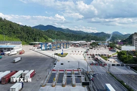 Toàn cảnh cửa khẩu thông minh Hữu Nghị Quan-Hữu Nghị Trung-Việt. (Nguồn: TTXVN phát)