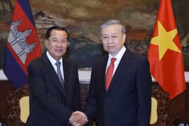 Chiều 29/4, tại Thành phố Hồ Chí Minh, Tổng Bí thư Tô Lâm hội kiến Chủ tịch Đảng Nhân dân Campuchia Hun Sen nhân dịp sang Việt Nam dự Lễ kỷ niệm 50 năm Ngày Giải phóng miền Nam, thống nhất đất nước (30/4/1975-30/4/2025). (Ảnh: Thống Nhất/TTXVN)