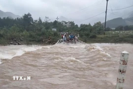 Ngầm tràn xã Hướng Hiệp nơi chị H.T.V gặp nạn. (Nguồn: TTXVN phát)