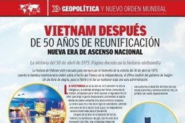 Tiêu đề bài “Việt Nam sau 50 năm thống nhất: Kỷ nguyên vươn mình của dân tộc” trên tờ Voces Del Periodista. (Ảnh chụp màn hinh)