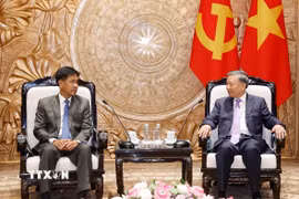 Tổng Bí thư, Chủ tịch nước Tô Lâm tiếp Chánh án Tòa án Nhân dân tối cao Lào Phayvy Syboualypha. (Ảnh: Thống Nhất/TTXVN)