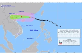 Vị trí và hướng đi của bão. (Nguồn: Trung tâm Dự báo Khí tượng Thủy văn Quốc gia)