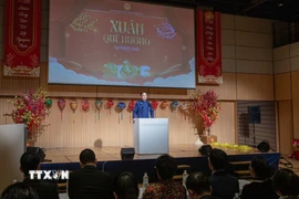 Đại sứ Việt Nam tại Nhật Bản Phạm Quang Hiệu phát biểu khai mạc chương trình. (Ảnh: Xuân Giao/TTXVN)