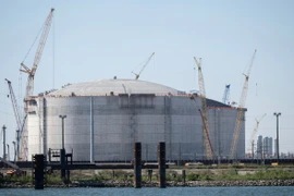 Công trình xây dựng nhà máy khí đốt tự nhiên hóa lỏng (LNG) ở bang Louisiana, Mỹ ngày 17/10/2023. (Ảnh: AFP/TTXVN)