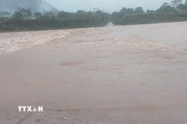 Nhiều ngầm tràn tại Quảng Trị bị ngập sâu trong nước. (Nguồn: TTXVN phát)