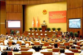 Hội nghị nghiên cứu, học tập, quán triệt và triển khai thực hiện Nghị quyết Hội nghị Trung ương II, khóa XIV. (Ảnh: Phương Hoa/TTXVN)