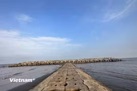 Biển Thịnh Long mang đến cho du khách một trải nghiệm khác biệt so với những điểm du lịch biển sôi động ở miền Trung hay miền Nam. (Nguồn: Vietnam+)