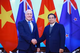 Chiều 26/2/2025, tại Hà Nội, Thủ tướng Phạm Minh Chính và Thủ tướng New Zealand Christopher Luxon hội đàm và chứng kiến ký kết các văn kiện hợp tác giữa hai nước. (Ảnh: Dương Giang/TTXVN)