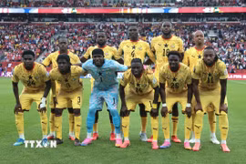 Các cầu thủ của đội tuyển Ghana. (Ảnh: THX/TTXVN)