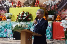 Đại sứ Nguyễn Đắc Thành phát biểu tại buổi lễ. (Ảnh: Thu Hằng/TTXVN)